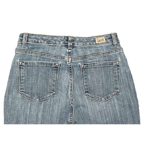 Lee Womens High Rise Relaxed Straight Leg Mom Instantly Slims Jeans Size 8 Short - Picture 8 of 9
